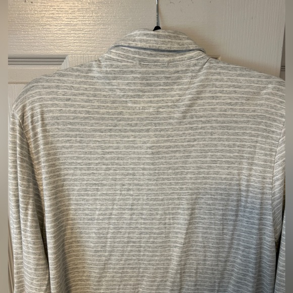NWOT Faherty Striped Long Sleeve Polo | Heather Grey | Size L - Picture 2 of 3